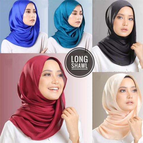 Fashional Lady Hot Selling Top Quality New Design Plain Satin Hijab Wholesale