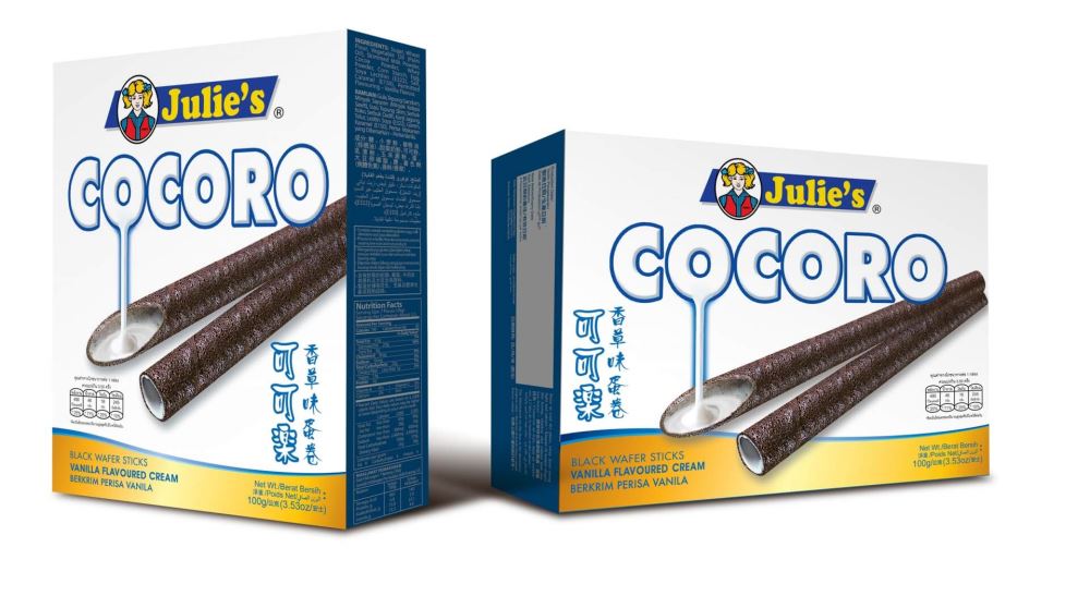 Cocoro Black Wafer Sticks Vanilla Flavoured Cream 100g