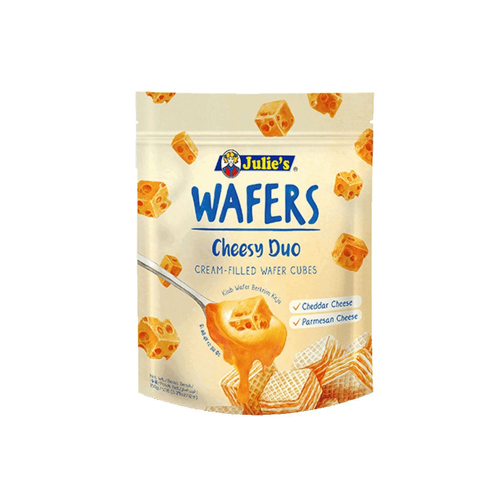 Julie's Wafers Cheesy Duo Cream-Filled Wafer Cubes 150g