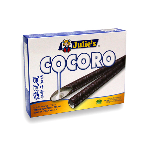Cocoro Black Wafer Sticks Vanilla Flavoured Cream 100g