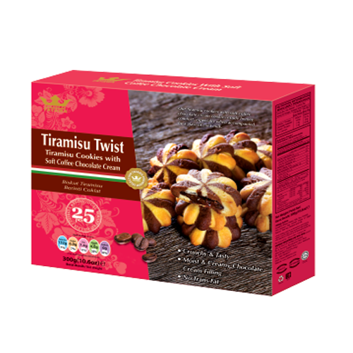 Family Pack Tiramisu Twist, Tiramisu Cookies with Soft Chocolate Cream