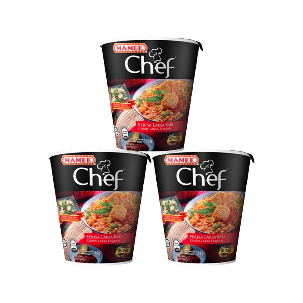 Mamee Chef Cup 3's Curry Laksa 16 x 3 x 72g