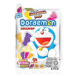 Big Foot Natural Pop Doraemon Lollipop (8 pcs)