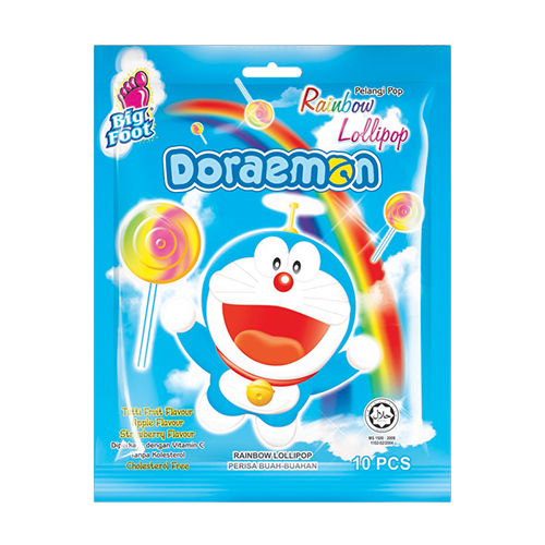Big Foot Rainbow Doraemon Lollipop (10 pcs)
