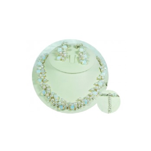 White Rice Pearl and Opal Moonlight Stones Jewellery Sets