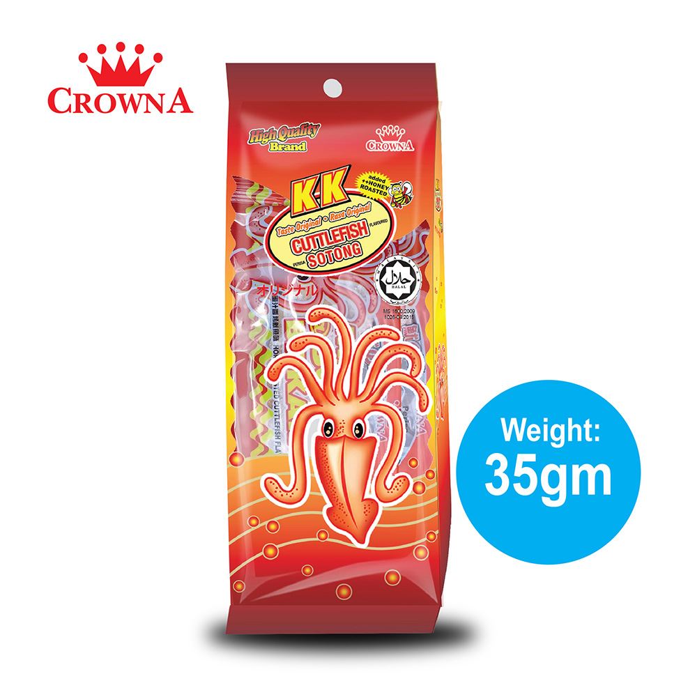 CrownA KK Cuttlefish 35 gram | Halal Cuttlefish Satay Snack Suppliers Near Me