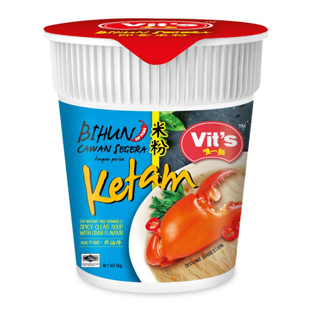 Vit's Instant Cup Vermicelli Noodle Spicy Clear with Crab Flavour