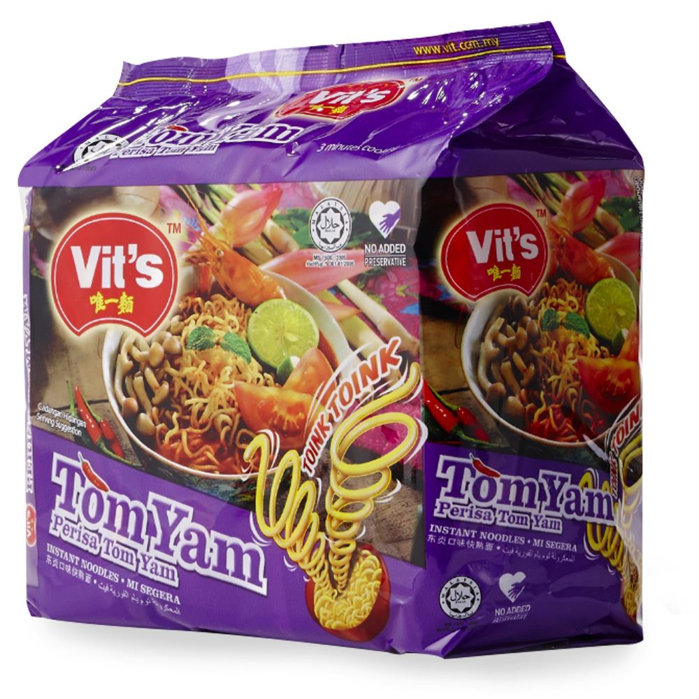 Vit's Instant Noodle Tom Yam Flavour - 78g x 5