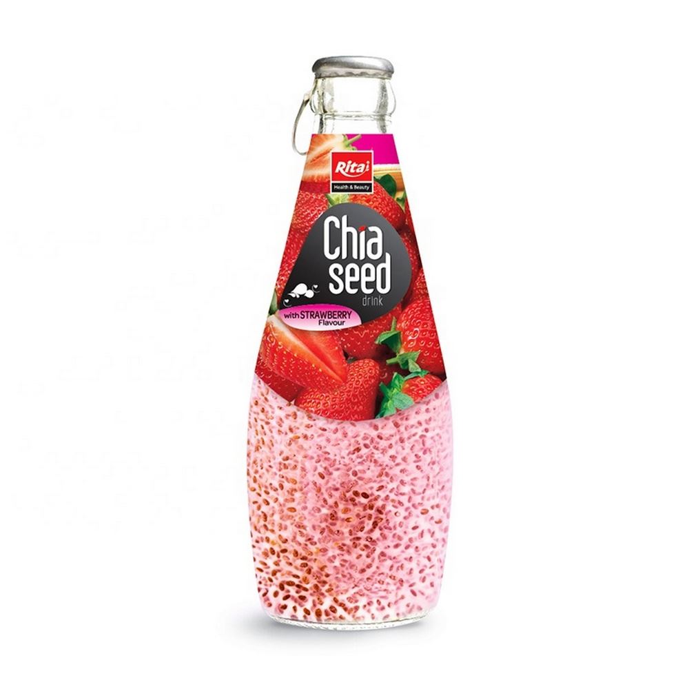 Thailand Seed Drink 290ml Glass Bottle Fruit Flavor Chia Seed drink 