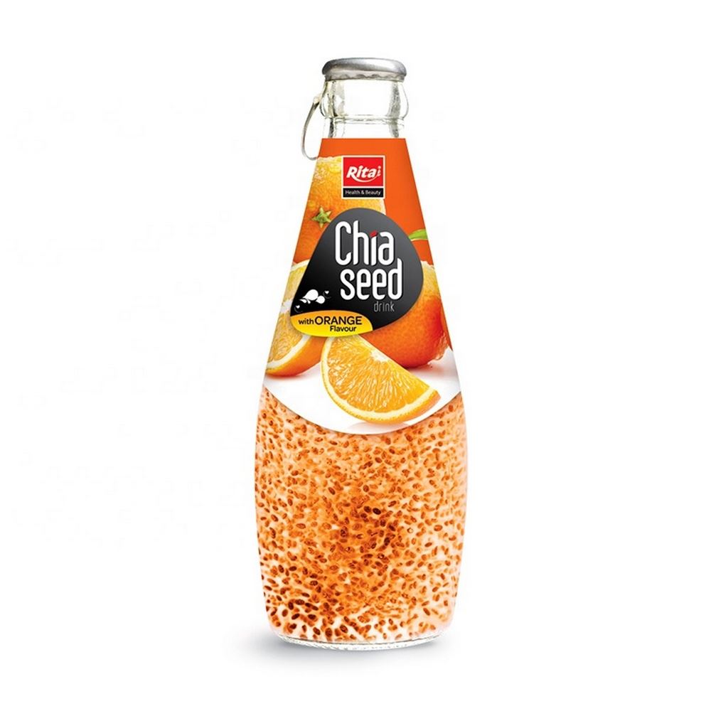 Thailand Seed Drink 290ml Glass Bottle Fruit Flavor Chia Seed drink 
