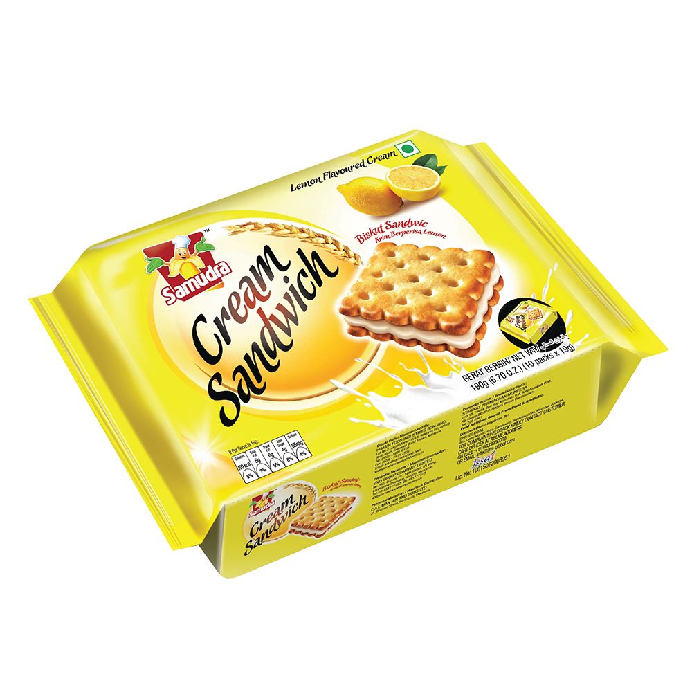 Samudra Cream Sandwich (Lemon Flavoured Cream) 190g