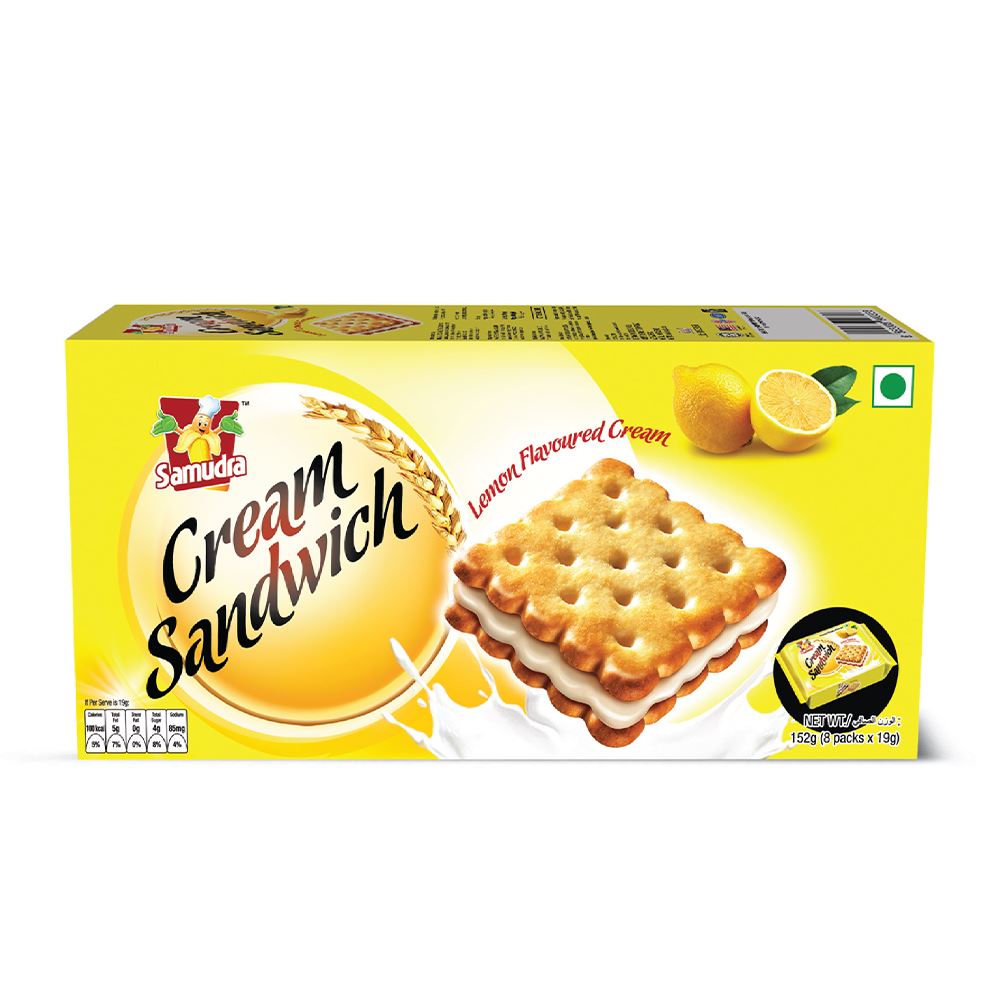 Samudra Cream Sandwich (Lemon Flavoured Cream) 152g