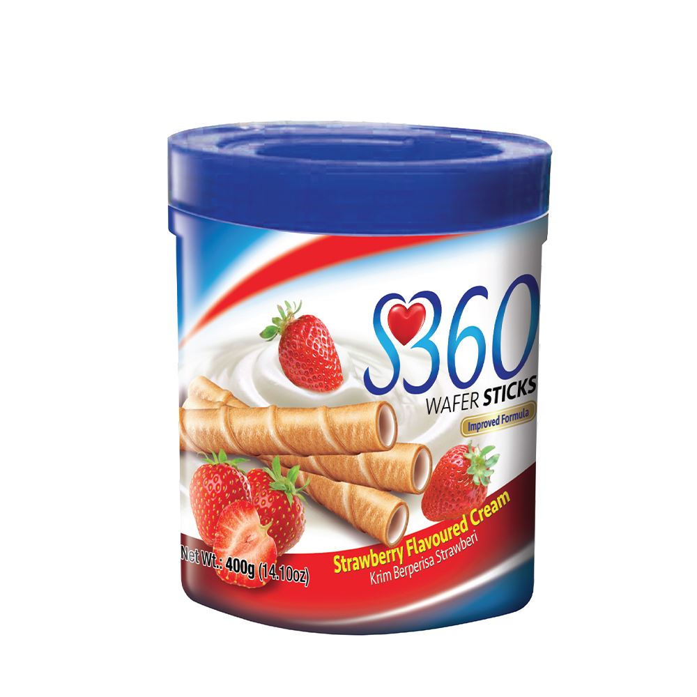 S360 Wafer Sticks (Strawberry Flavoured Cream) 400g