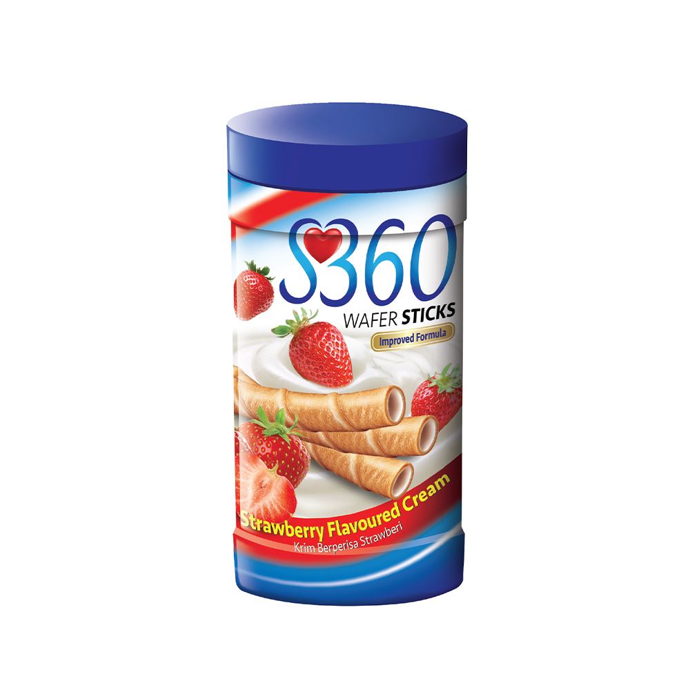 S360 Wafer Sticks (Strawberry Flavoured Cream) 180g