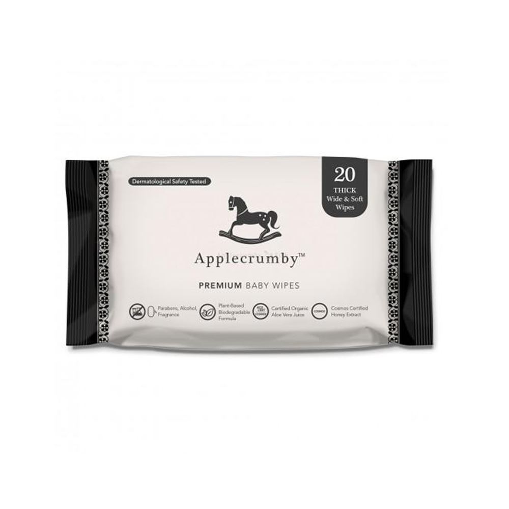 Applecrumby™ Extra Thick Premium Baby Wipes 20s (3 PACK BUNDLE)