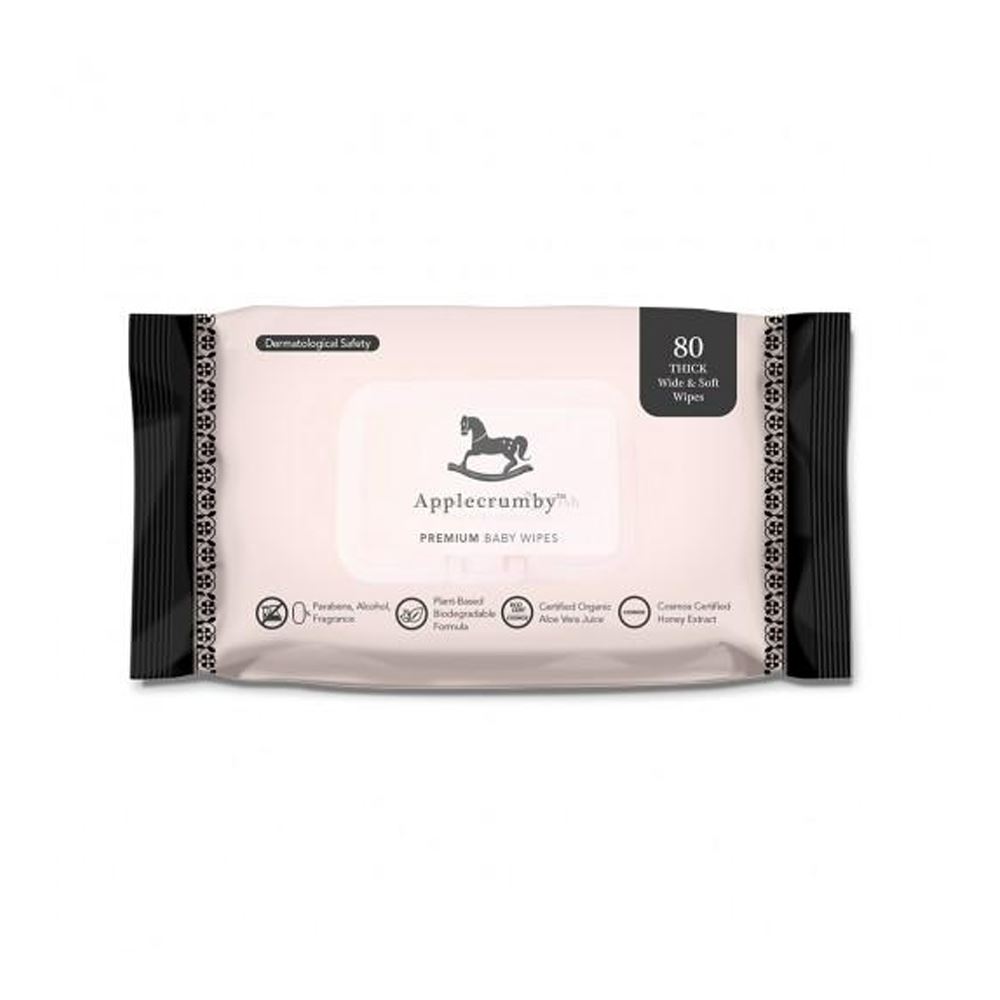 Applecrumby™ Extra Thick Premium Baby Wipes 80s (2 PACK BUNDLE)