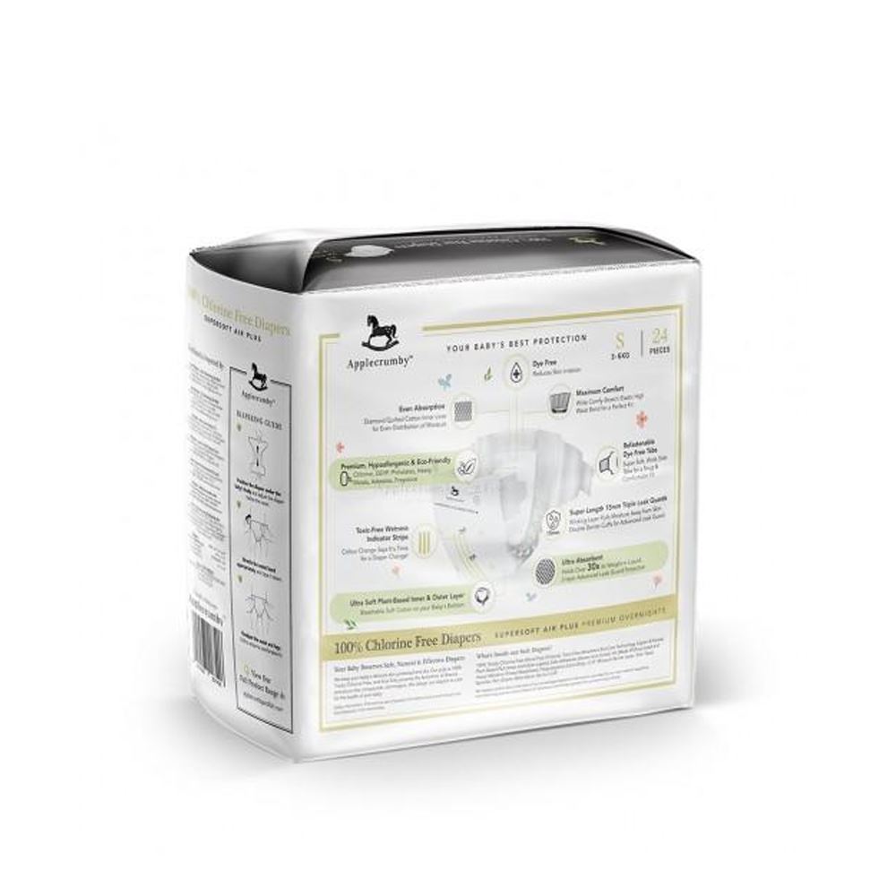 Applecrumby™ 100% Chlorine Free Premium Baby Diapers (S24 x 1 Pack)
