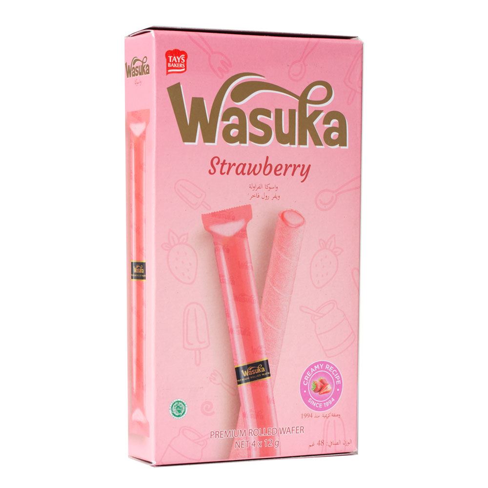 Wasuka Wafer Roll Strawberry Flavour
