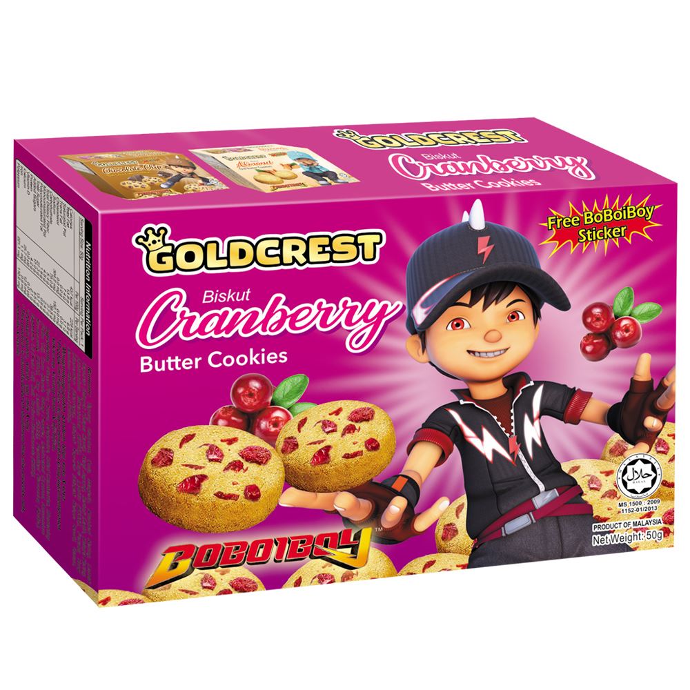 BoBoiBoy Butter Cookies Cranberry | Halal Snack Food Supplier Malaysia