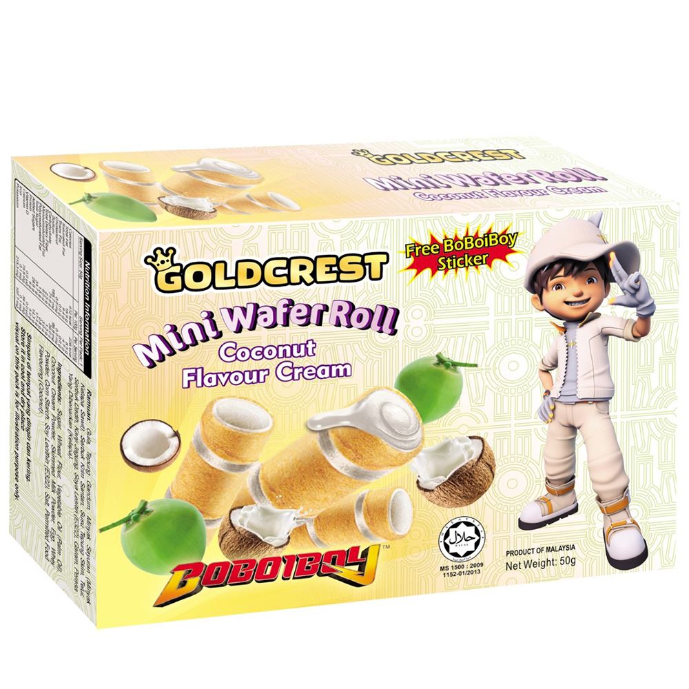 BoBoiBoy Mini Wafer Roll Coconut | Halal Snack Food Supplier Malaysia