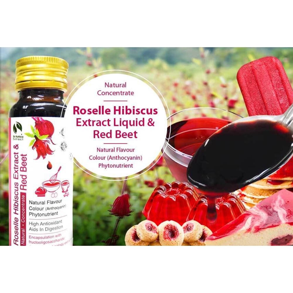 Roselle (Hibiscus sabdariffa) Standardized Extract Liquid Concentrate, Fresh Natural Asian Gourmet B