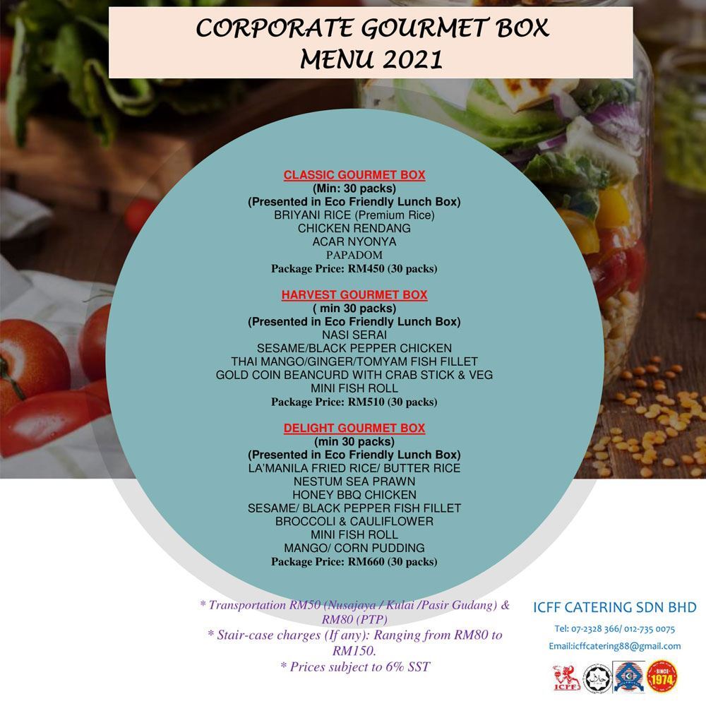 Corporate Gourmet Box Menu 2021