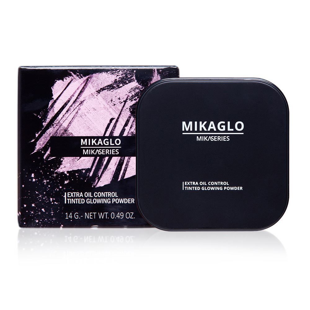 Mikaglo Unisex Oil Control & Tinted Glowing Compact Powder