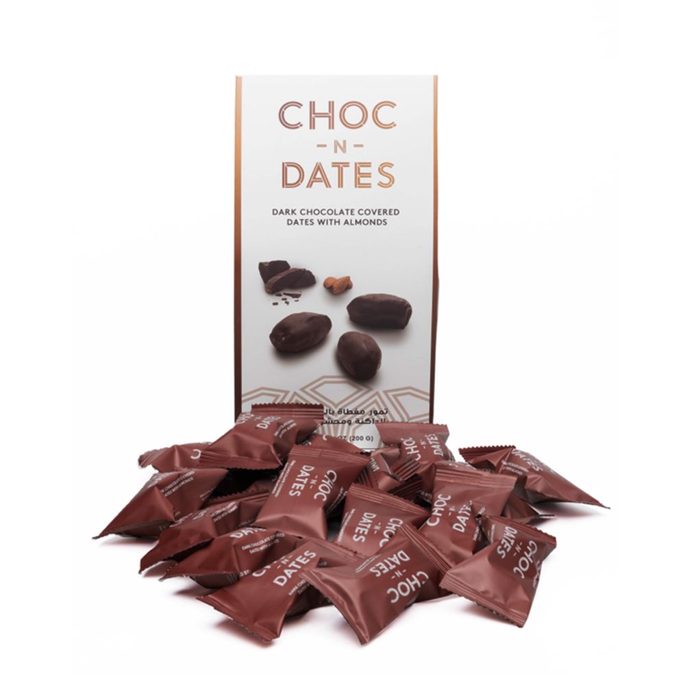 Dark Chocolate Covered Dates With Almonds