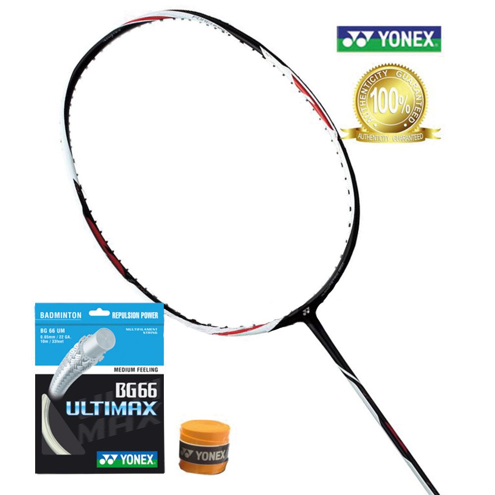 Yonex Duora Z Strike Badminton Racket ( C/W Yonex BG66UM String & Ac102EX Overgrip)