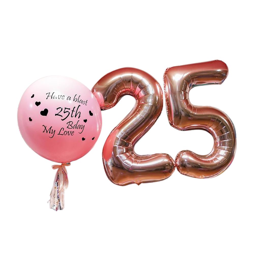 24” Latex Balloon C/W Jumbo Numeric Helium Set  