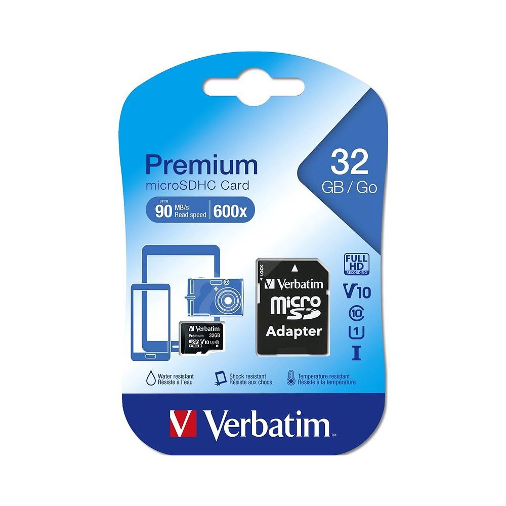 Verbatim Premium microSDHC Memory Card UHS-I V10 U1 Class 10 (32GB) | tplink shop online