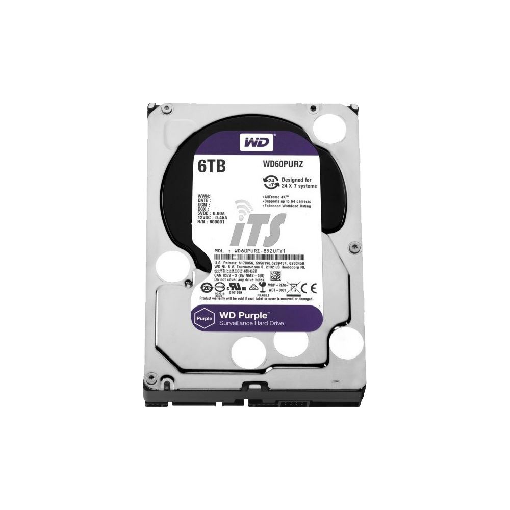 WD Purple 3.5" Surveillance Hard Drive , 6TB (WD62PURZ) 