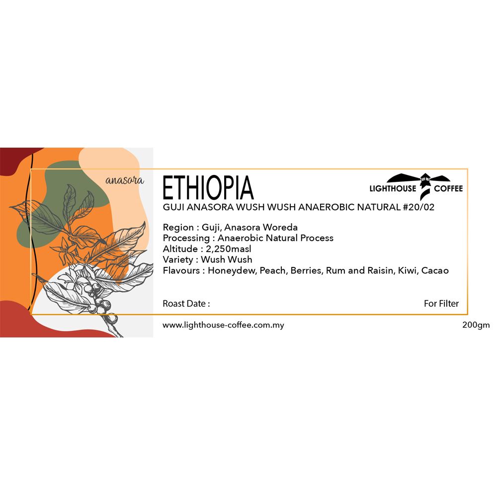 Ethiopia Guji Anasora Wush Wush Anaerobic Natural #20/02 200g 