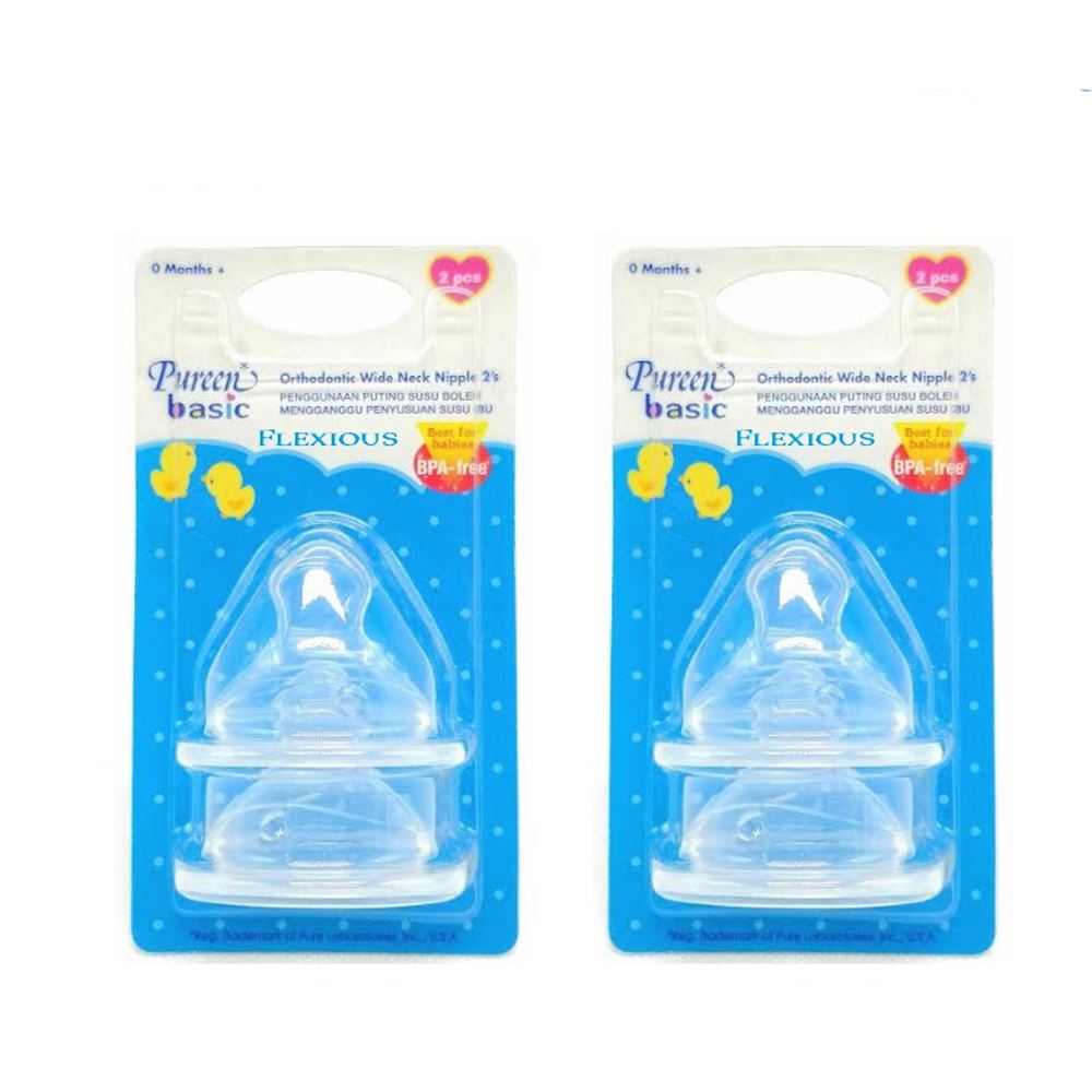 Pureen Basic Wide Neck Silicone Nipples 2's | Baby Products Pantai Hillpark