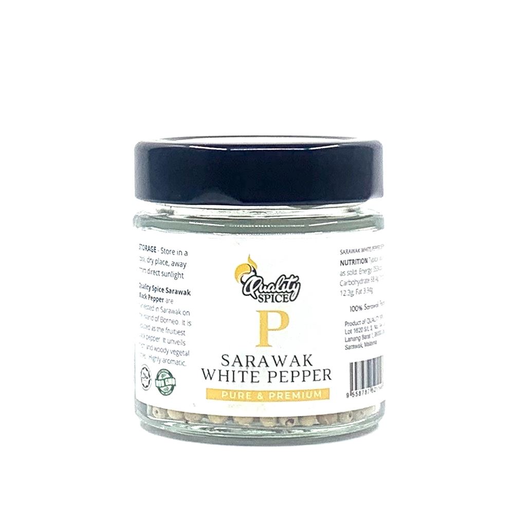 Sarawak White Pepper Berries 50G Bottle Premium | Halal White Pepper Supplier