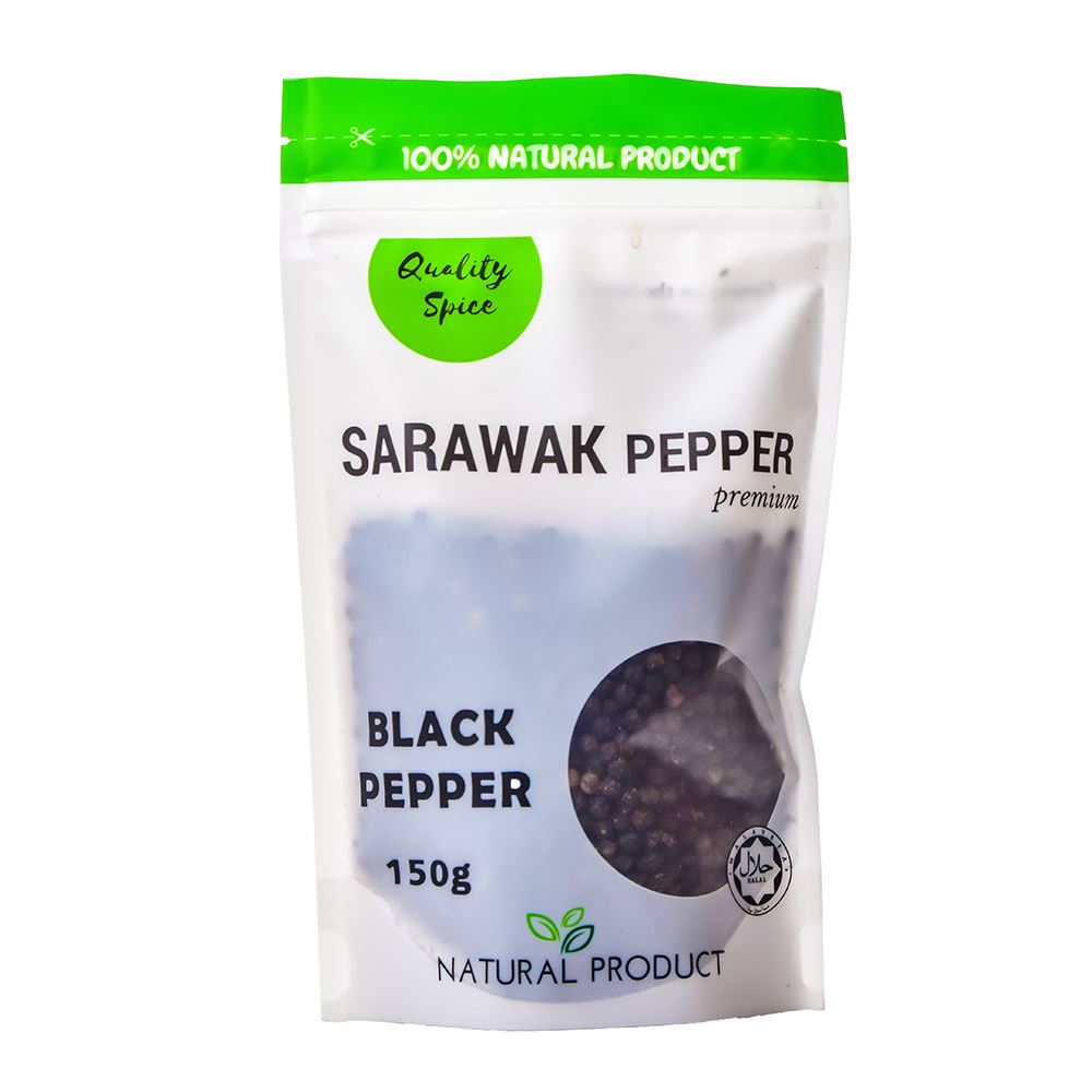 Sarawak Black Pepper Berries Premium 150G Bag | Halal Black Pepper Supplier