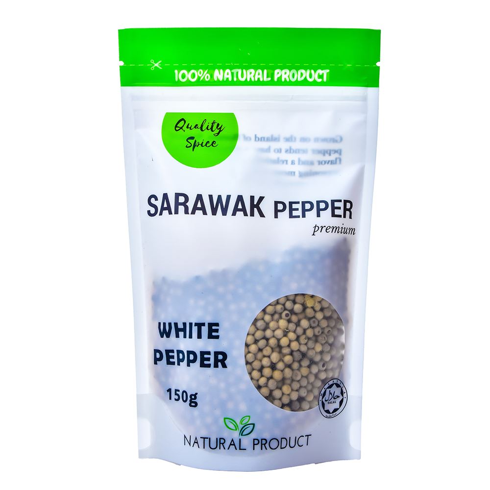 Sarawak White Pepper Berries Premium 150G Bag | Halal White Pepper Supplier