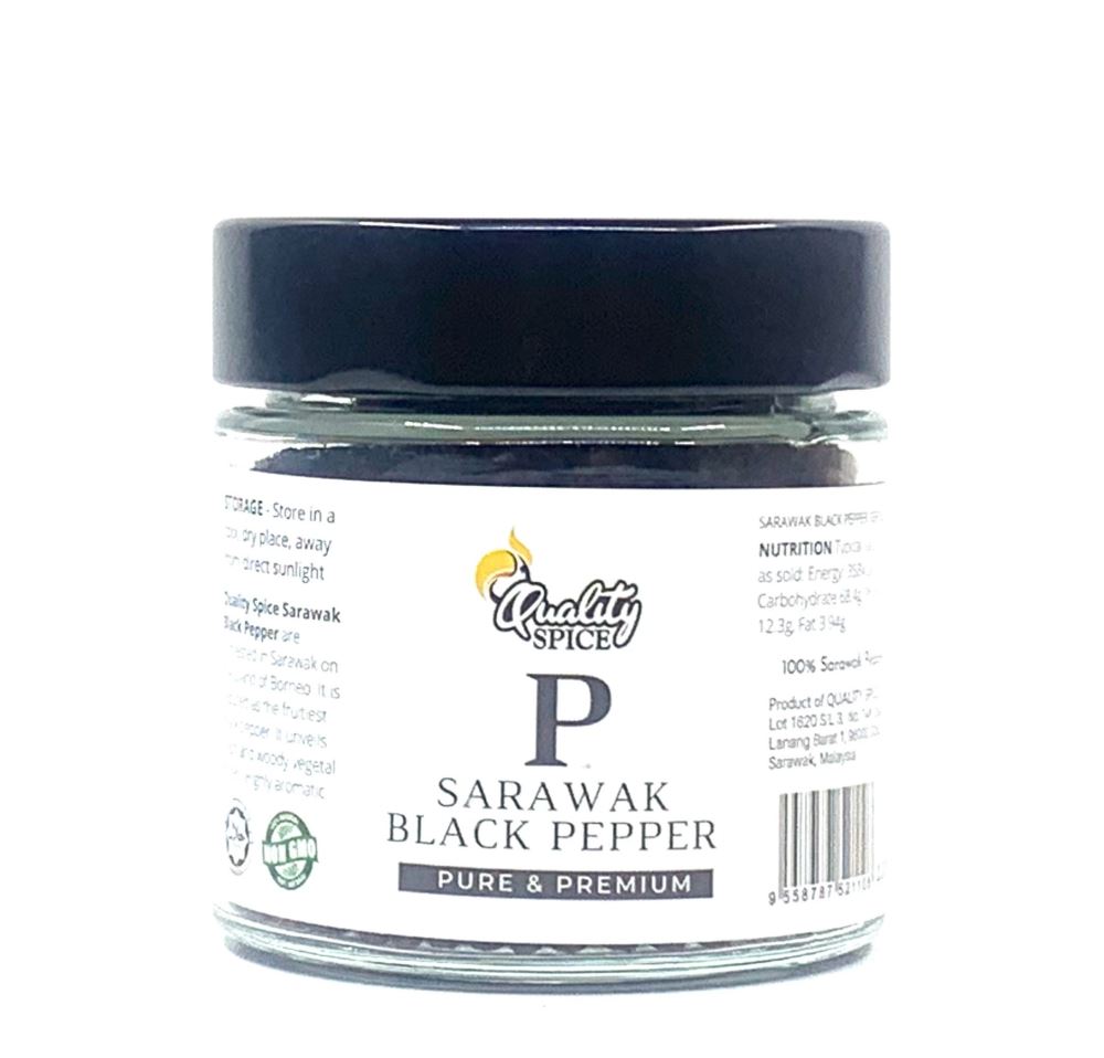 Sarawak Black Pepper Berries 100G Bottle Premium | Halal Black Pepper Supplier