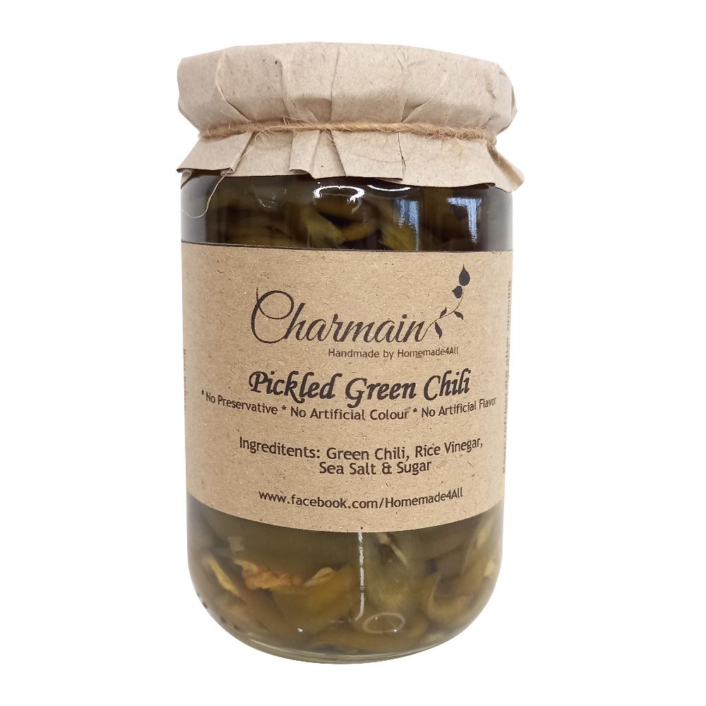 Charmain Pickled Green Chilies - 500g