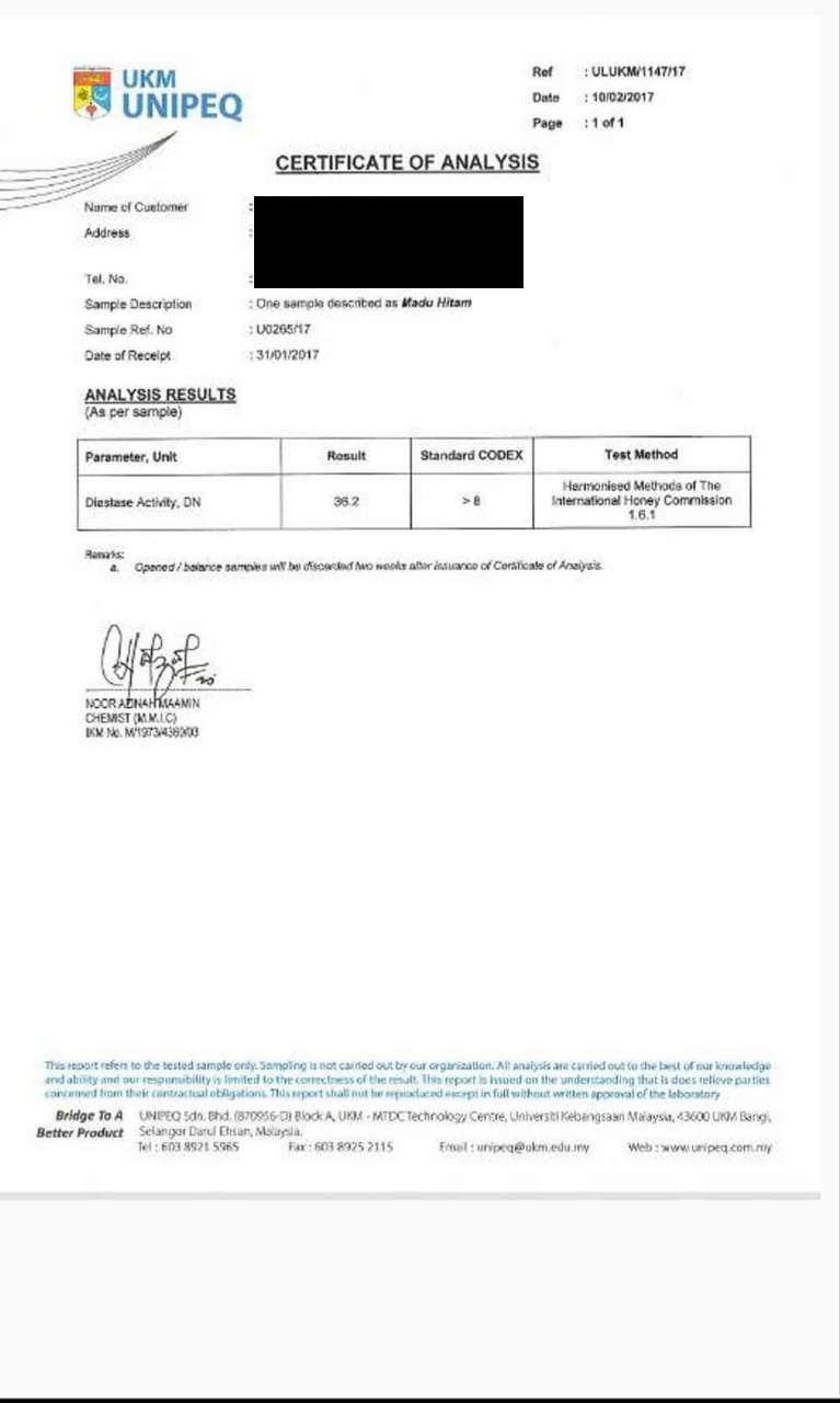 COA - Certificate of Analysis
