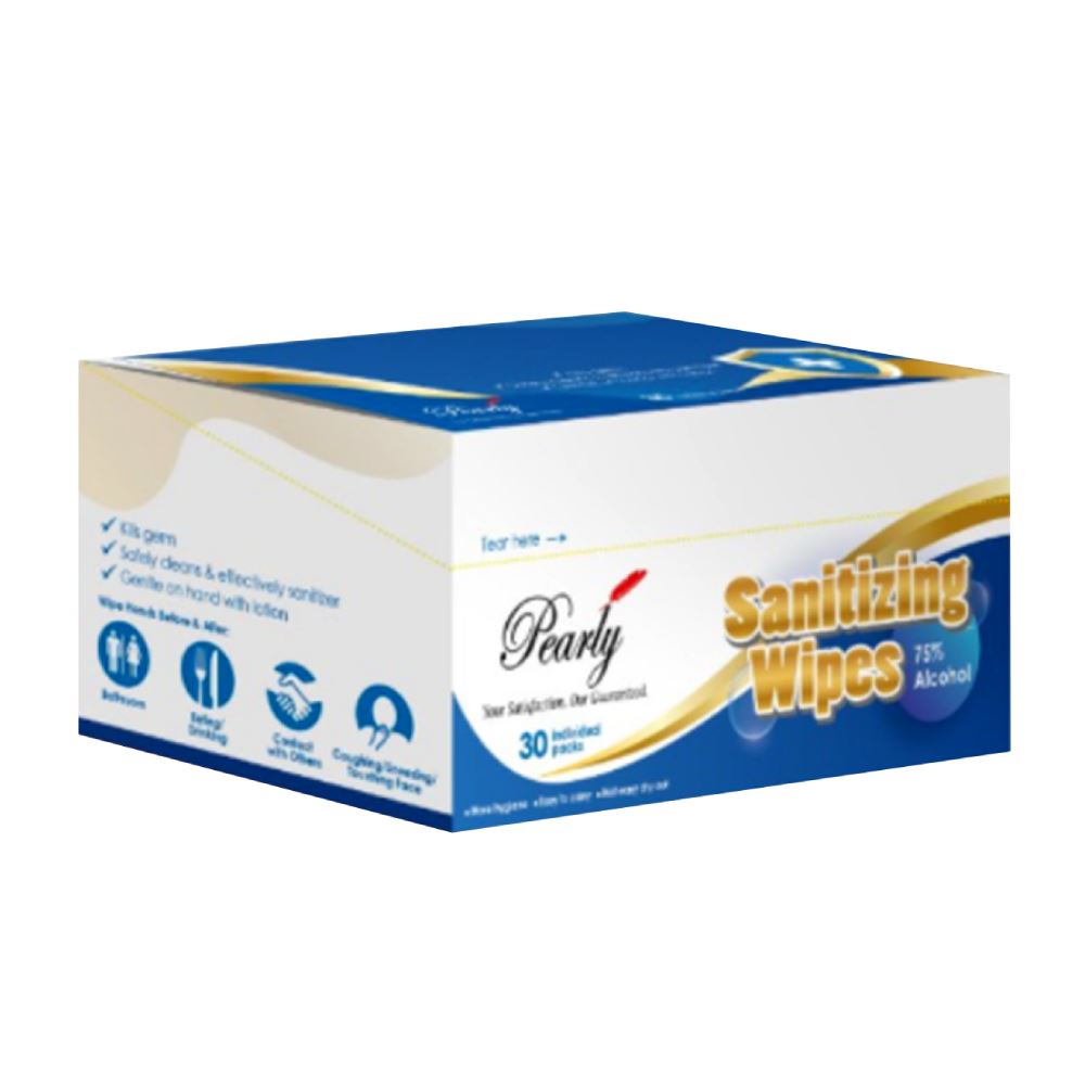 Pearly 75% Alcohol Sanitizer Wipes - 30 Pieces