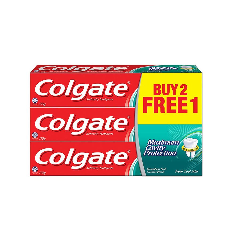 Colgate Maximum Cavity Protection Toothpaste Fresh Cool Mint 175g x 3s 