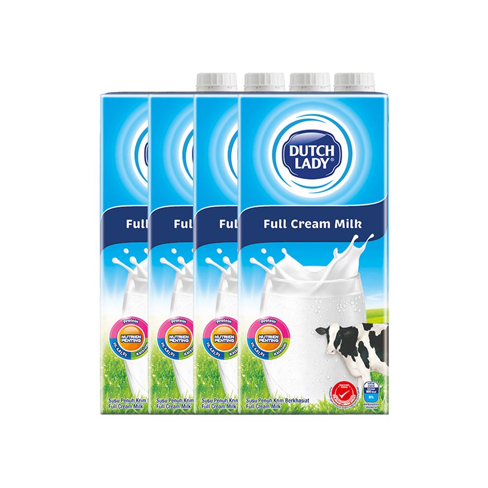 Dutch Lady UHT Milk Full Cream 1L x 4 