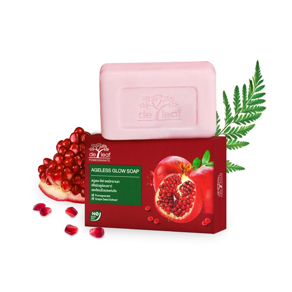 De Leaf Pomegranate Ageless Glow Soap 