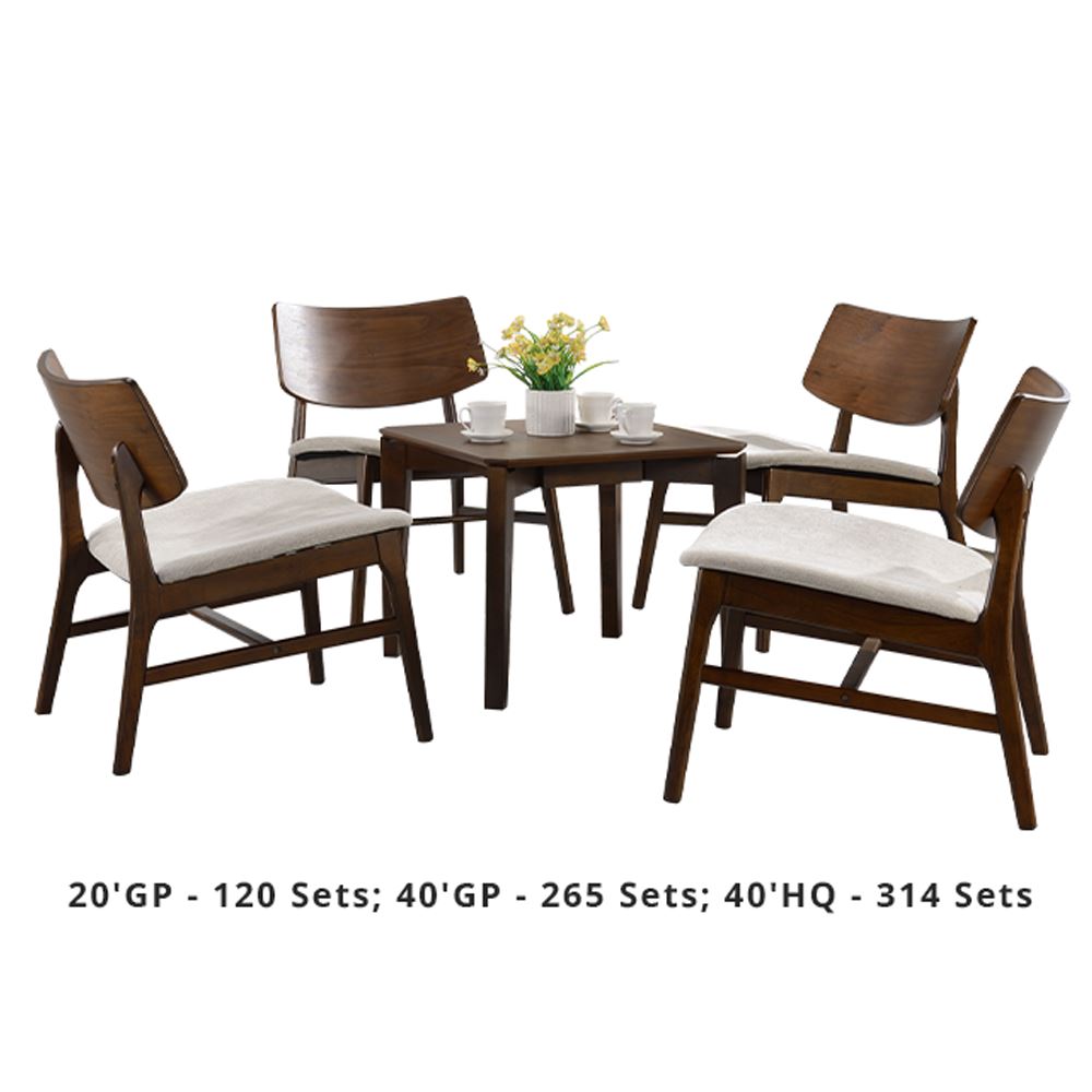 Kristy Wooden Dining Furniture Set With Avery Chair - China Walnut Color