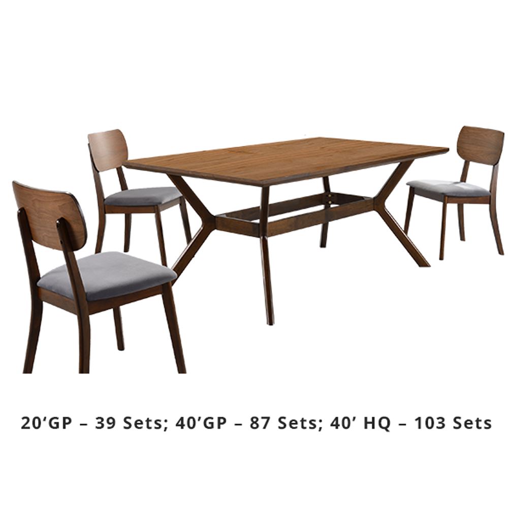 Sabonis Wooden Dining Furniture Set - China Walnut Color