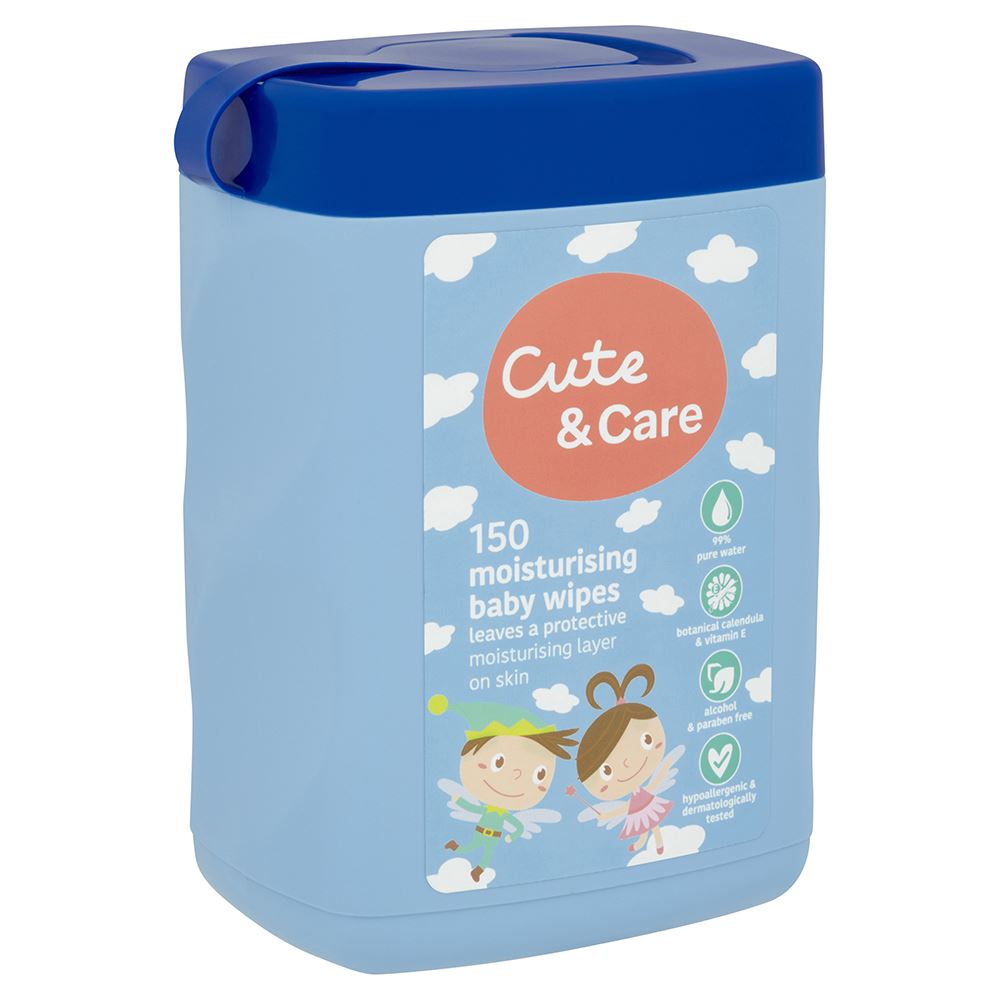Cute & Care Canister Babywipes Moist 150's