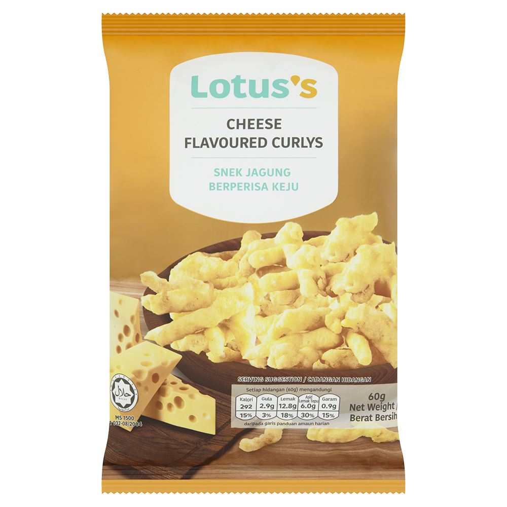 Lotuss Cheese Flavoured Curlys 60g