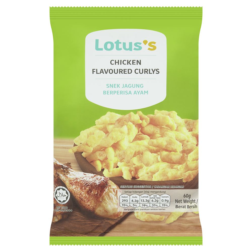 Lotuss Chicken Flavoured Curlys 60g
