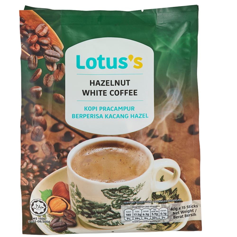 Lotuss Hazelnut White Coffee 15's x 40g